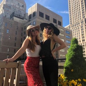 Open side polkadot top with yellow detail